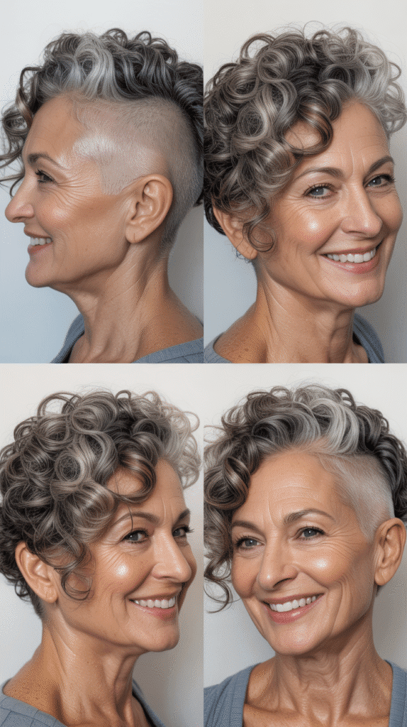 Asymmetrical Curly Undercut