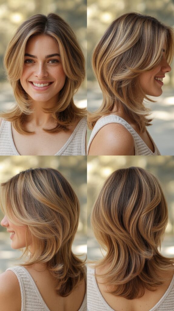 Butterfly Layers With Center-Parted Face-Framing