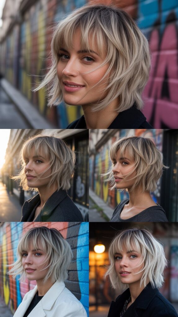 33 French-Inspired Bob Hairstyles With Fringe That Look Timeless 4 Choppy Layered Bob With Piece-y Fringe