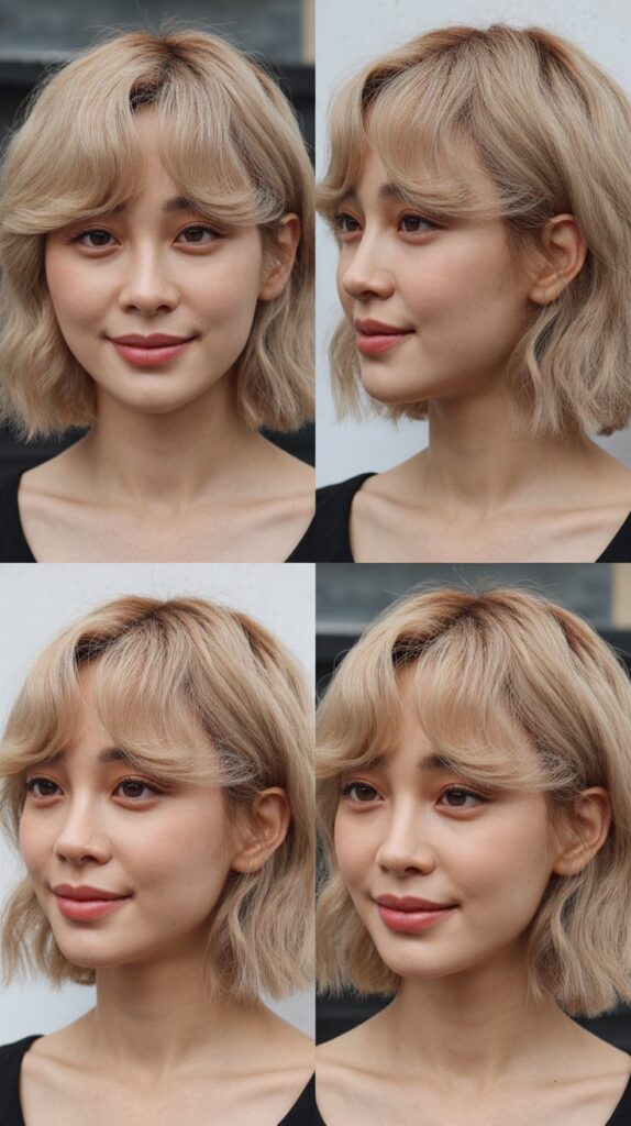 Wavy Lob with See-Through Bangs