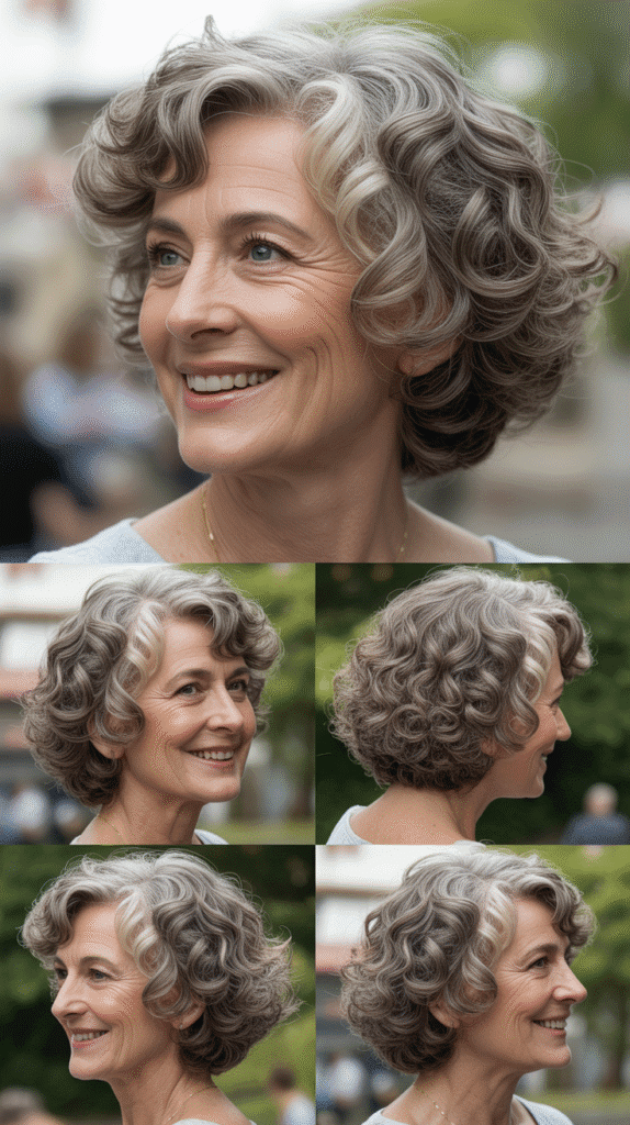  Layered Curly Bob at Shoulder Length