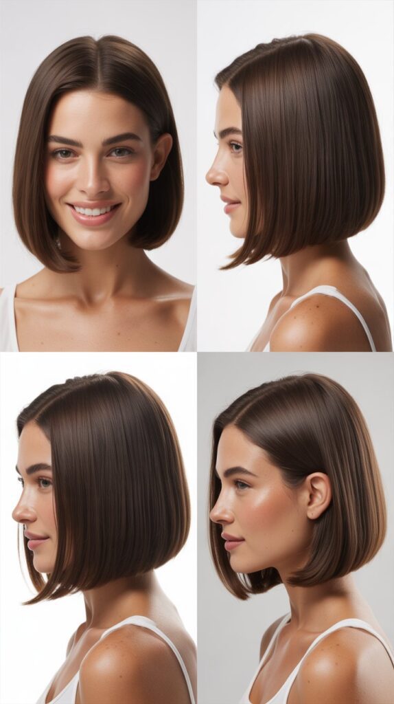 Sleek Middle Part Long Bob