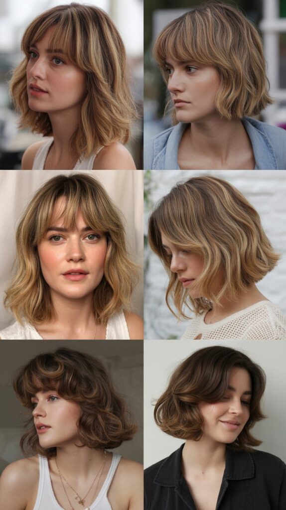 Swoopy Bangs with Tousled Lob