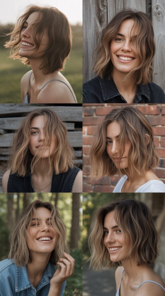 Tousled Lob with Piecey Texture