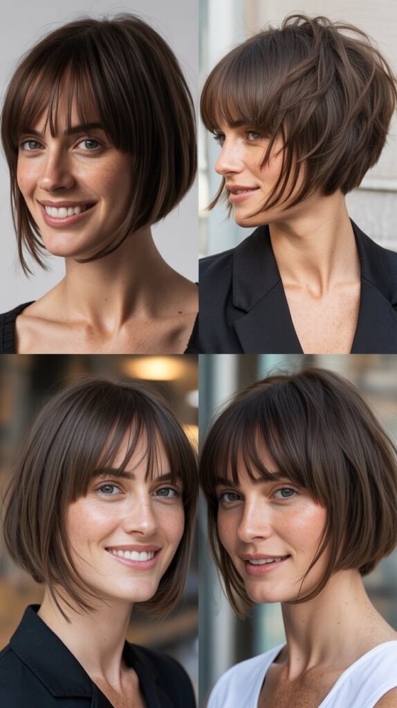 Modern Bob With Long Piecey Bangs