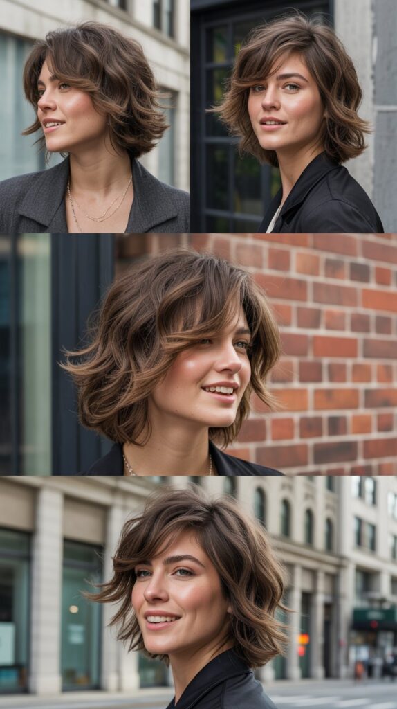 27 Everyday Medium-Length Hairstyles for Women That Are Low-Maintenance 19 Textured Shoulder-Length with Piecey Layers