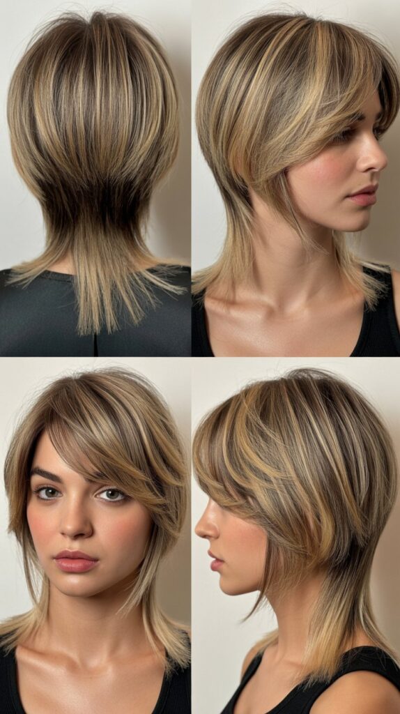 34 Gorgeous Medium-Length Hair With Bangs Ideas for a Modern Update 23 Graduated Lob with Feathered Fringe
