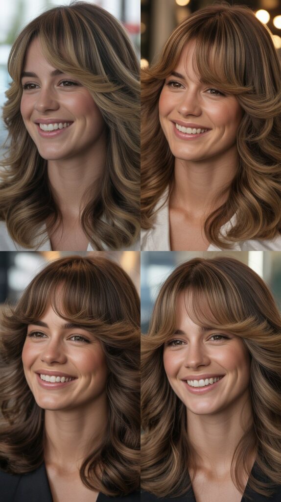 Voluminous Blowout with Curtain Bangs