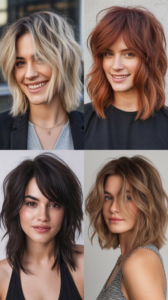 Shaggy Long Bob with Choppy Layers