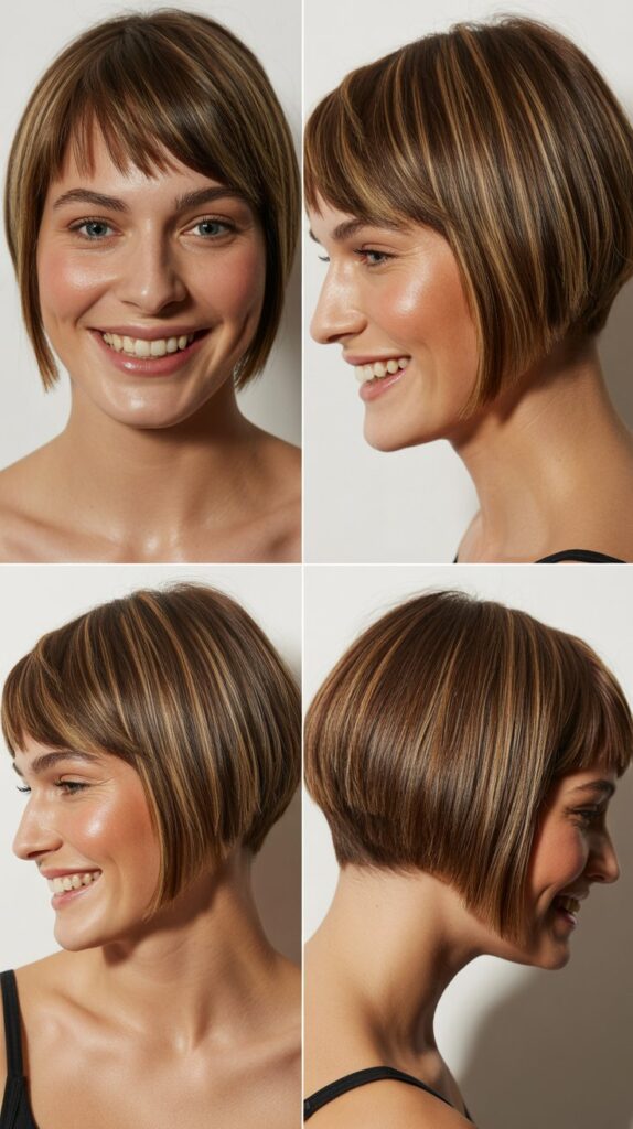 Stacked French Bob With Angled Bangs