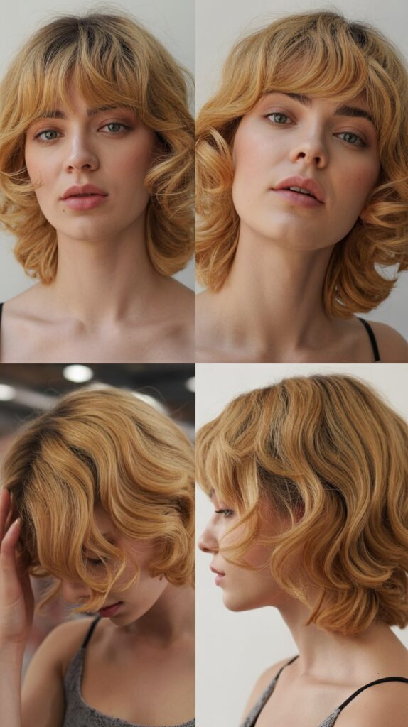 Soft Romantic Shag With Bottleneck Bangs