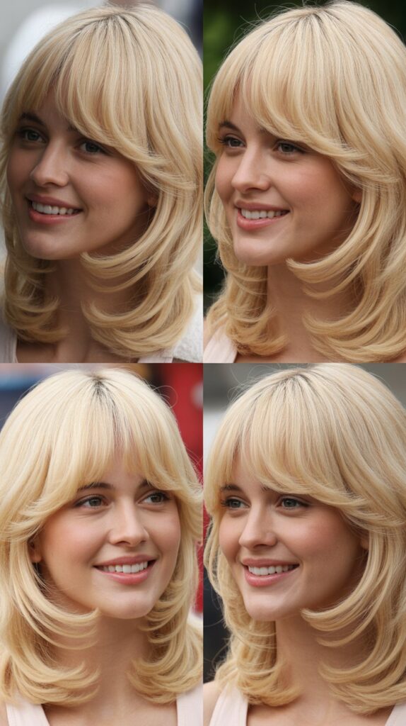 Soft Layers with Rounded Bangs