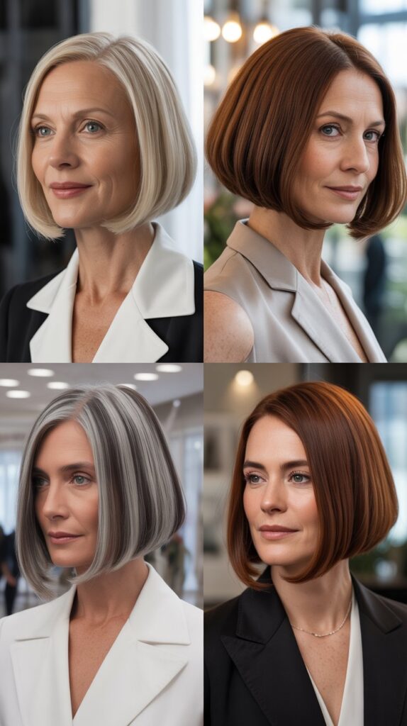 Sleek Bob with Middle Part