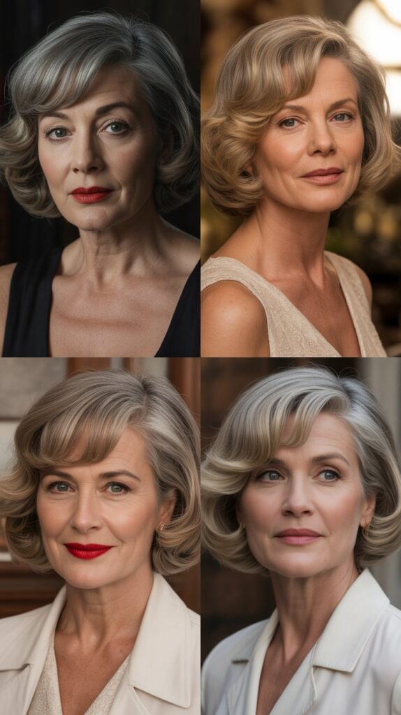 Deep Side Part with Long Sweeping Bangs