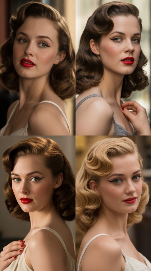 56 Medium-Length Hairstyles With Bangs for a Trendy Look 30 Pin-Up Style Rolled Bangs