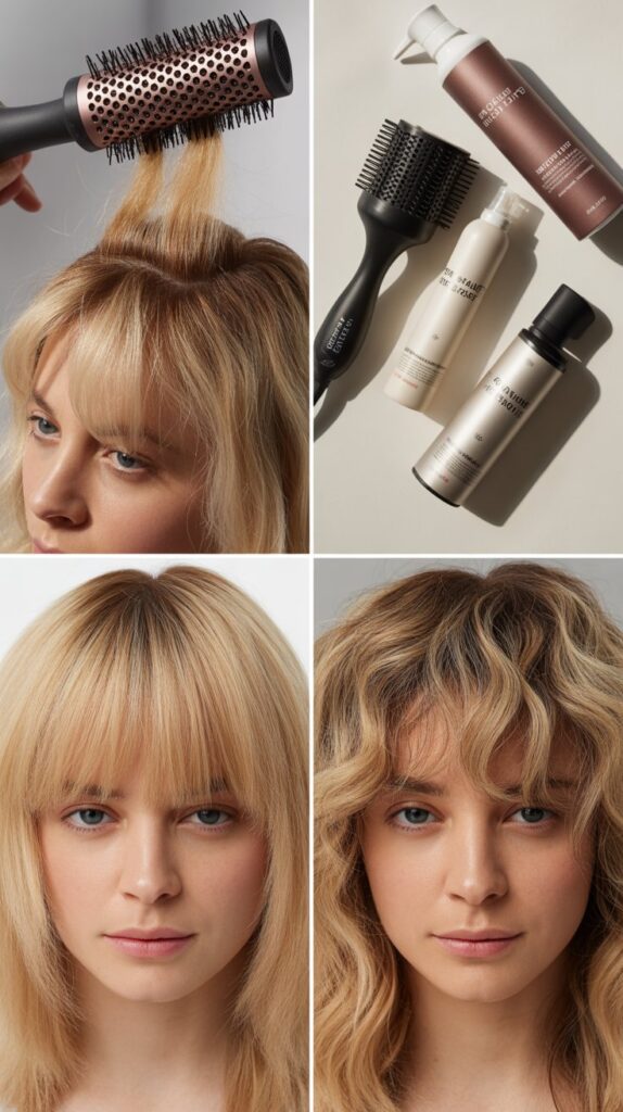 Creating Volume in Fine Wispy Bangs