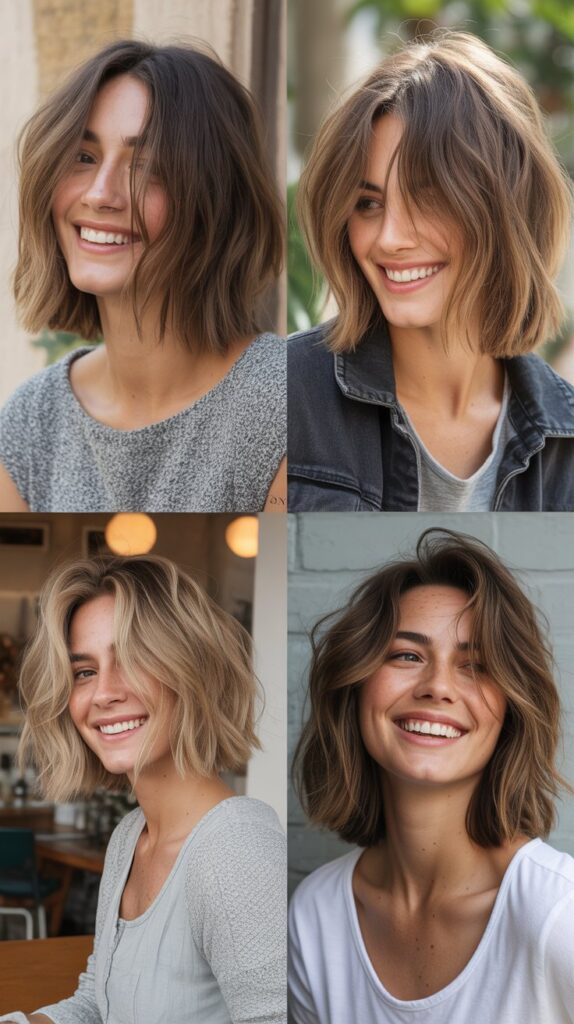 Tousled Long Bob With Piecey Front Strands