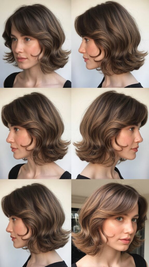 34 Gorgeous Medium-Length Hair With Bangs Ideas for a Modern Update 21 Soft Wave Lob with Swoopy Bangs