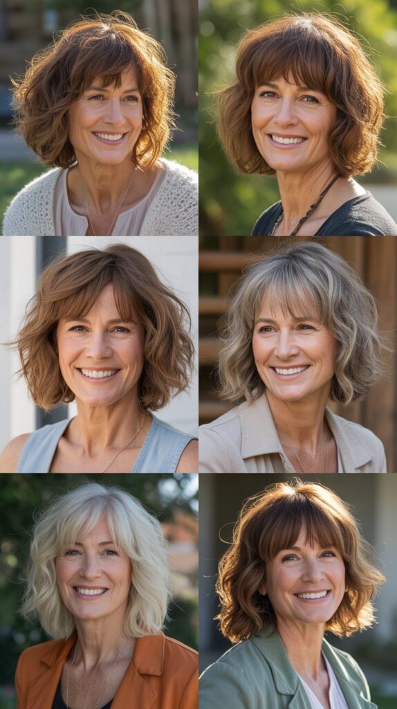 Choppy Bangs with Tousled Medium Waves