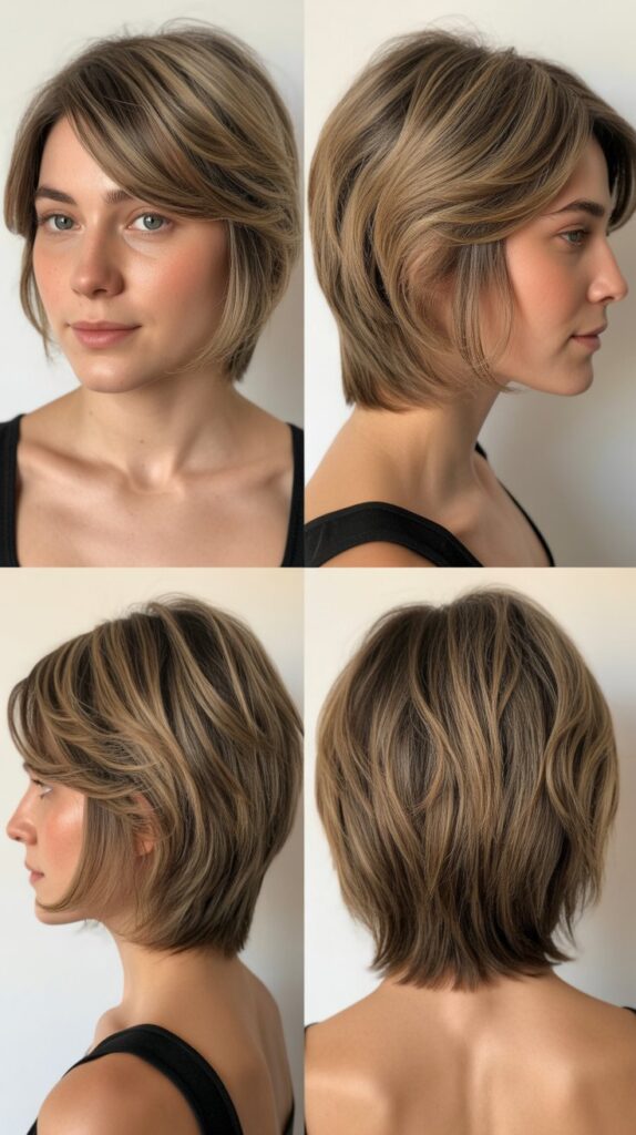 42 Medium Haircuts With Bangs for Thin Hair That Add Volume 24 Stacked Midi With Side Bangs