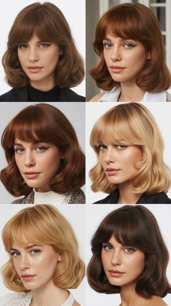 56 Medium-Length Hairstyles With Bangs for a Trendy Look 25 Curtain Bangs with Middle Part