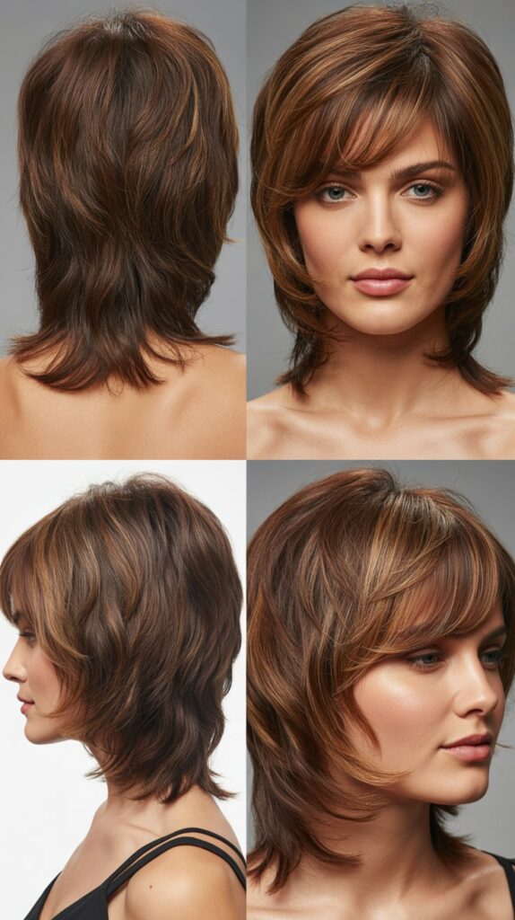 Voluminous Crown Shag With Feathered Bangs