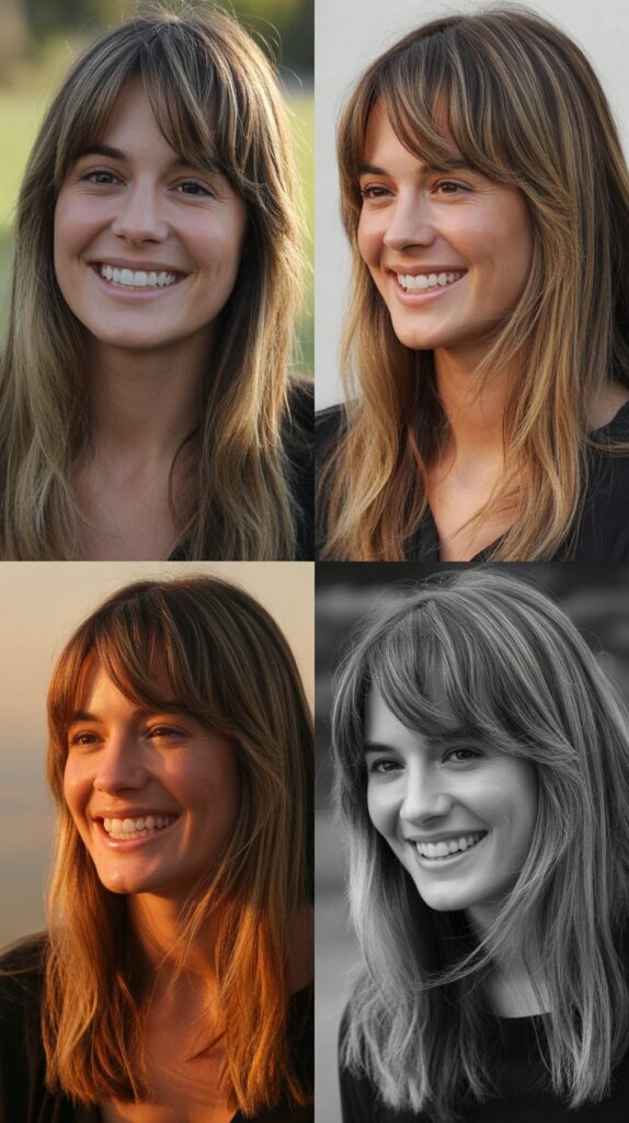 Subtle Curtain Layers Without Full Bangs