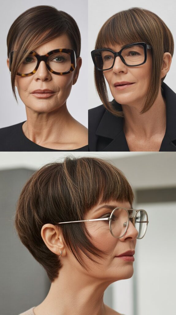 37 Best Bangs for Women Over 50 Who Wear Eyeglasses 7 Asymmetrical Bangs