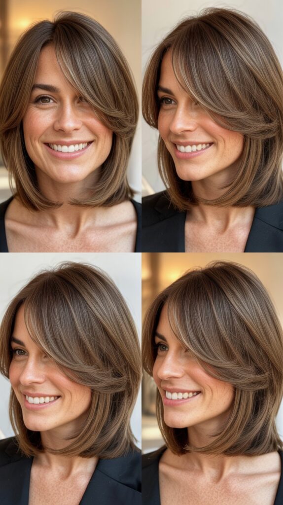 Long Bob with Feathered Side Bangs