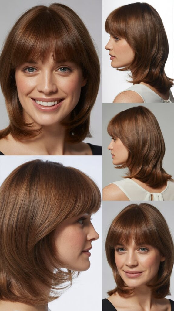 Classic Layers With Parted Bangs
