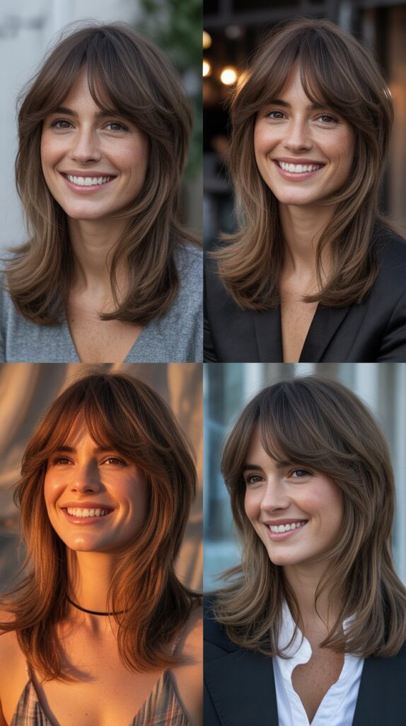 Wispy Bangs with Long Layers