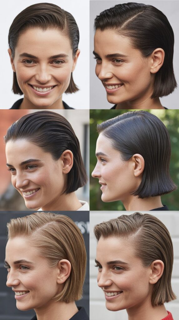 Slicked-Back Long Bob