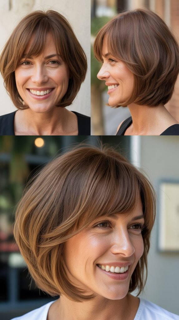 Layered Bob with Grown-Out Bangs