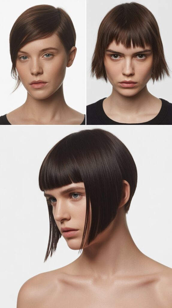 Asymmetrical Bangs with Angled Bob
