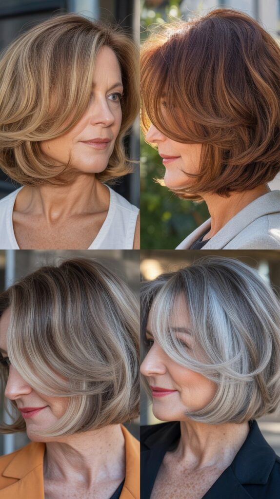 27 Short Bob Hairstyles for Women Over 50 with Fine Hair That Look Full 25 The Bob with Balayage