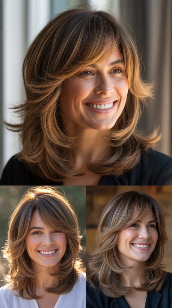 Layered Collarbone Cut with Feathered Side Bangs