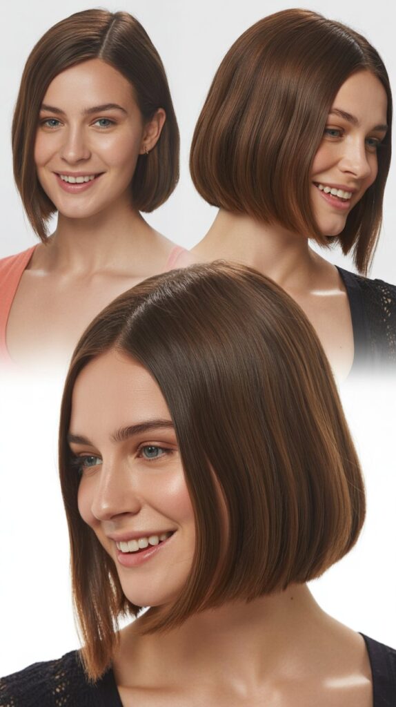 Sleek Middle-Parted Long Bob