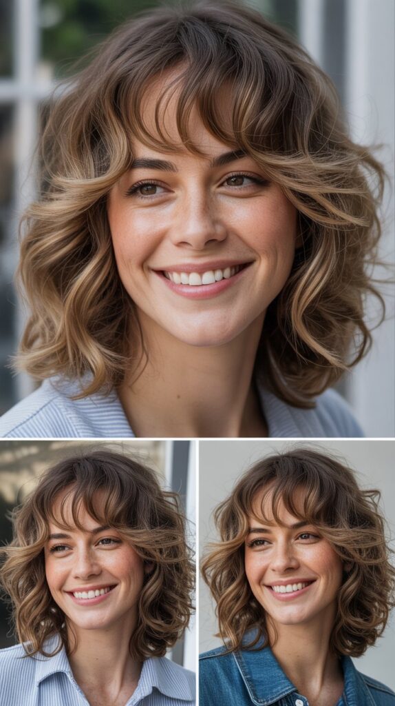 Wispy Long Bangs with Textured Waves