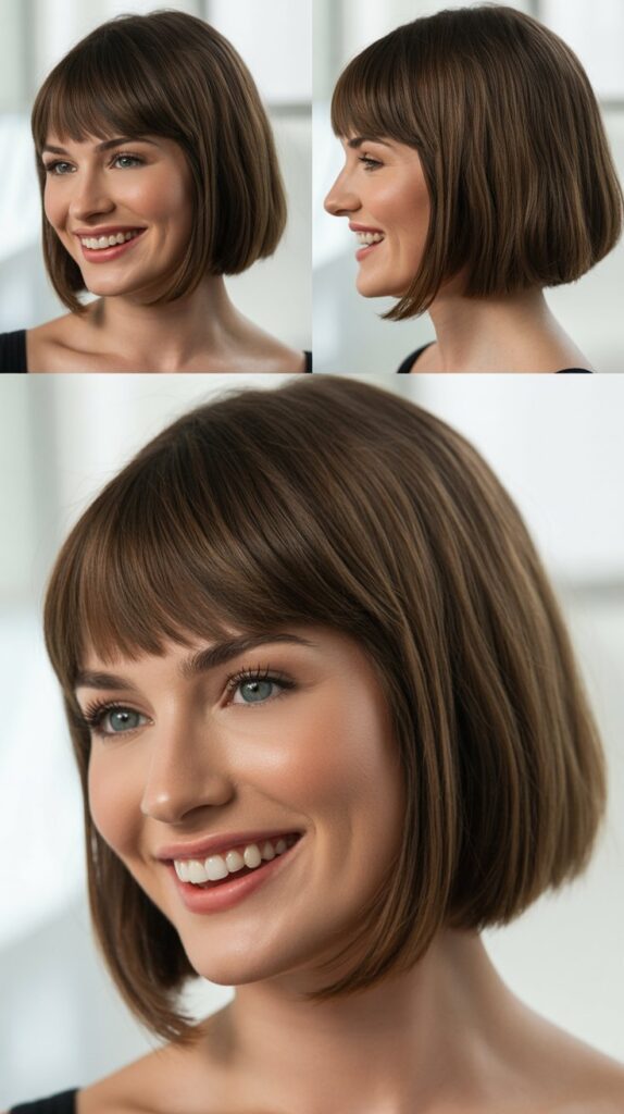 Medium Bob with Angled Fringe
