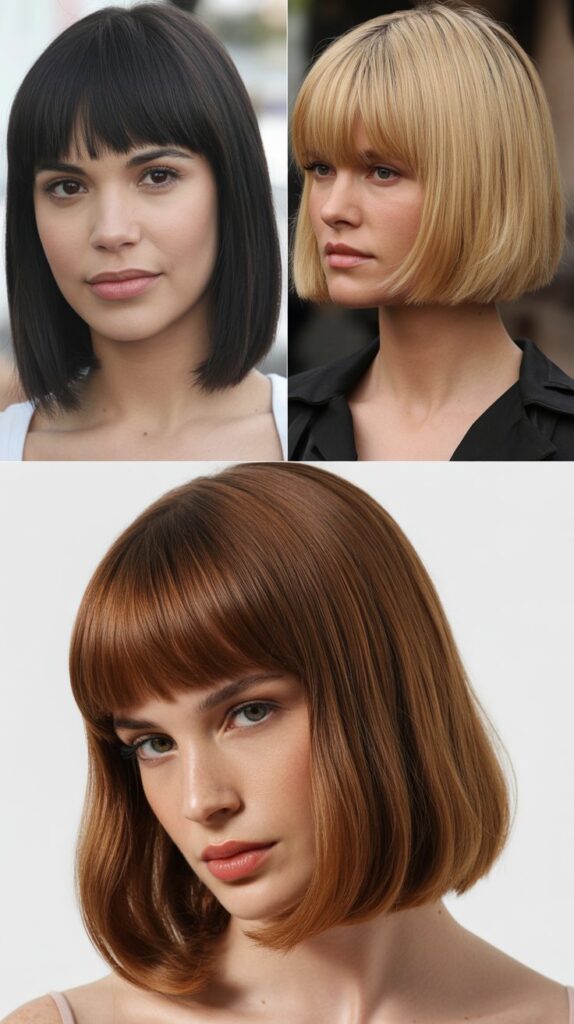 Classic Blunt Bangs with Shoulder-Length Bob