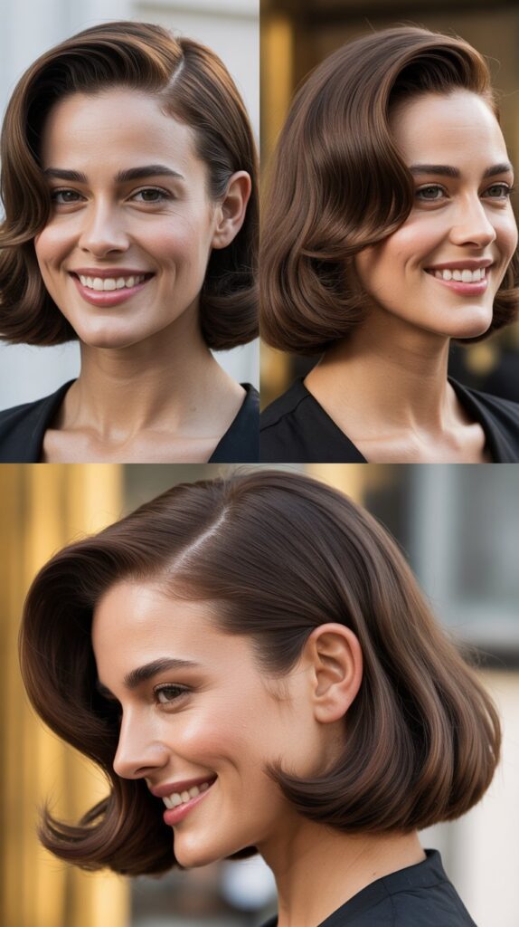 Classic Lob with Deep Side Part