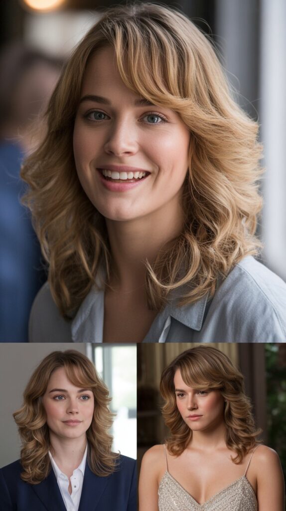 Wavy Medium Cut with Long Side Bangs