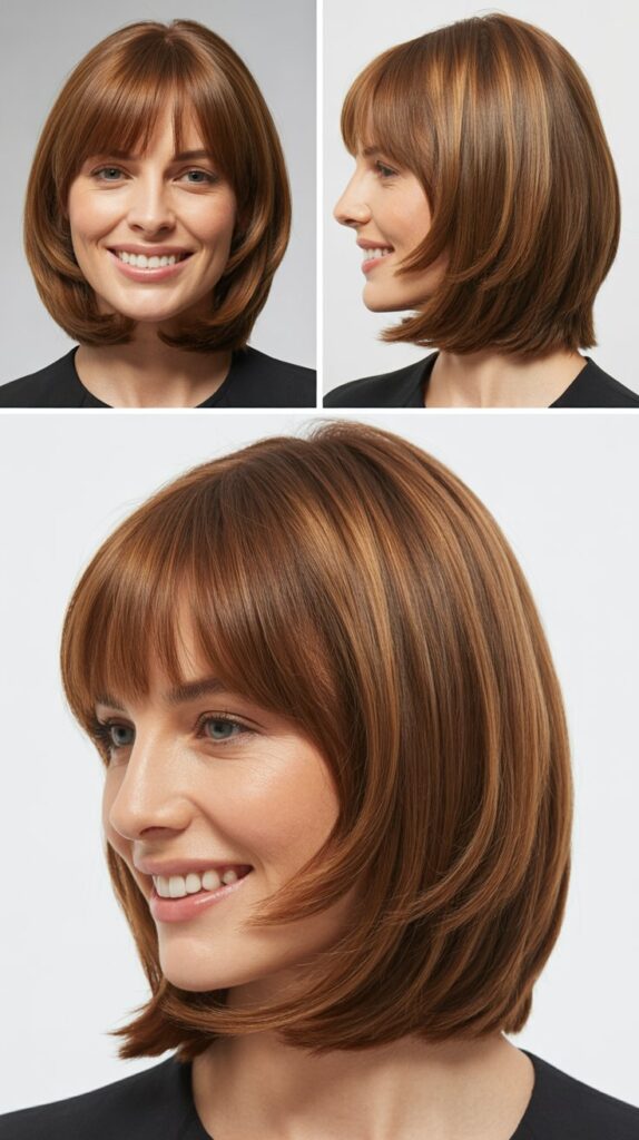 Long Bob with Layered Fringe
