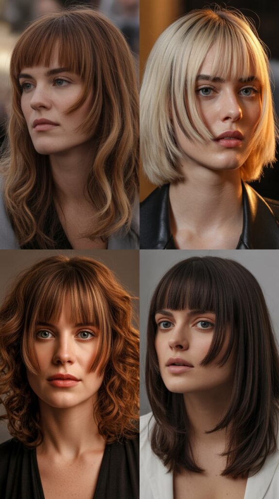 56 Medium-Length Hairstyles With Bangs for a Trendy Look 35 Peek-a-Boo Bangs