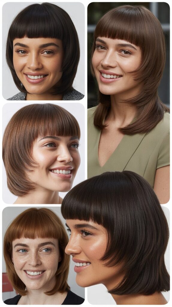 Sleek Layers with Blunt Micro Bangs