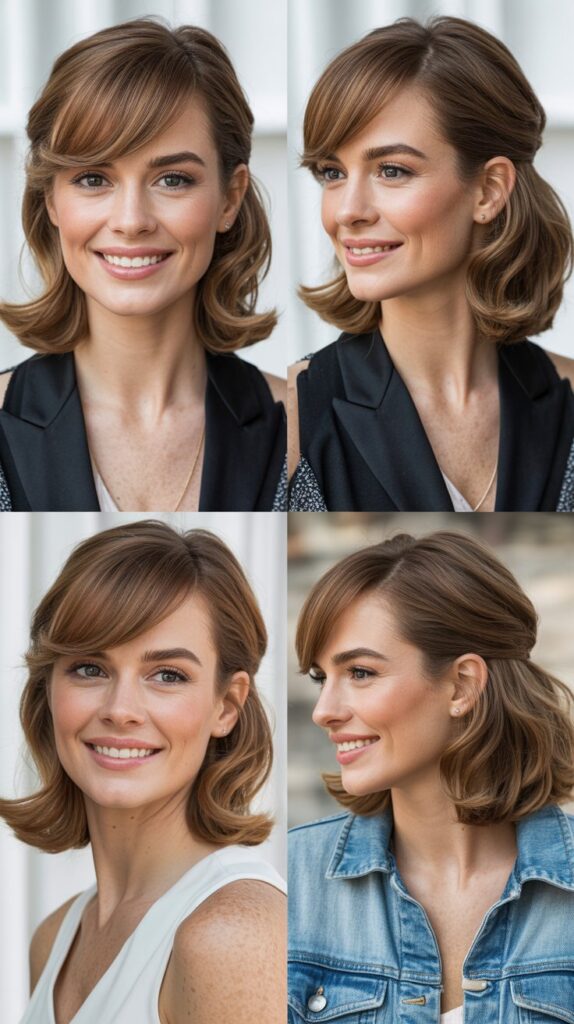 Side-Swept Bangs for Romantic Elegance