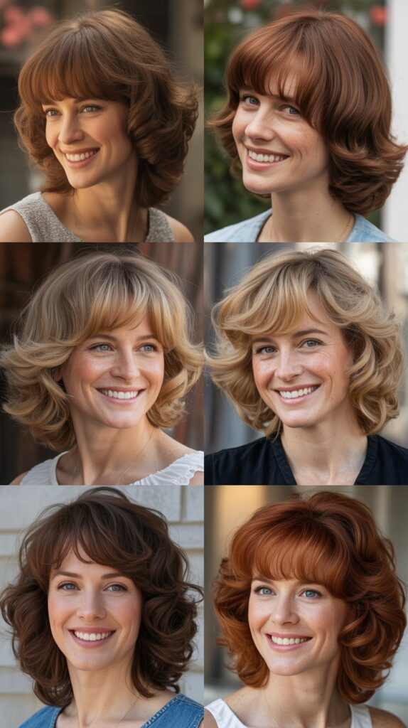 Feathered Bangs with Soft Curls