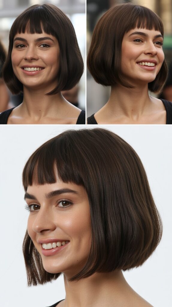 33 French-Inspired Bob Hairstyles With Fringe That Look Timeless 7 Blunt Bob With Micro Fringe