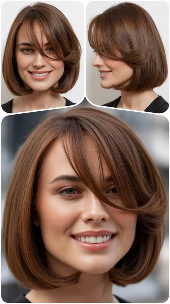 Long Bob with Swooped Side Fringe