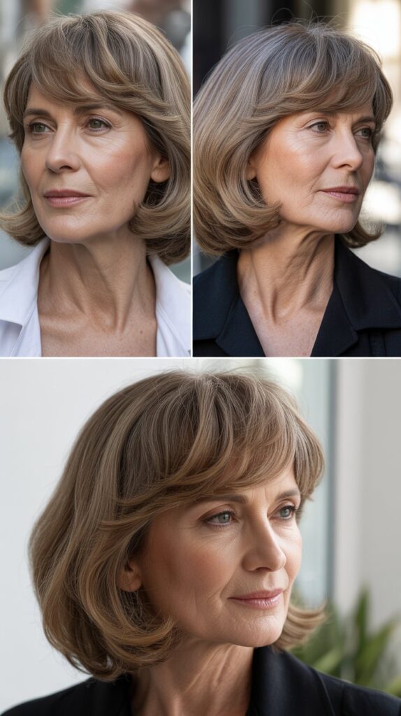 37 Wispy Bangs for Women Over 50 That Instantly Soften the Face 15 Wispy Bangs with Middle Part